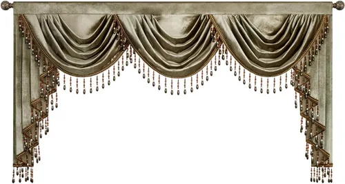 Miniatura 25 de VOGOL Cenefa de cortinas de terciopelo grueso para dormitorio, cenefas de cascada de lujo con aislamiento térmico dorado para sala de estar formal