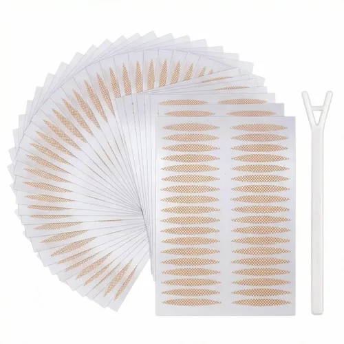800 piezas de malla de encaje de color de piel tipo aceituna pasta de párpados de maquillaje belleza decoración de ojos grandes natural invisible