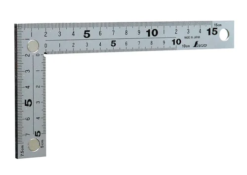 Shinwa Sokutei 10435 - Escala curvada, gruesa y ancha, igual que la parte delantera y trasera, 8 niveles, pantalla cm, magnética, plata, 5.9