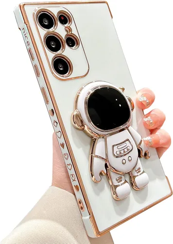 Miniatura 24 de Funda compatible con Samsung Galaxy Z Flip 5/Z Flip 6 con soporte, diseño de astronauta 3D de lujo para mujeres, funda protectora suave diseñada
