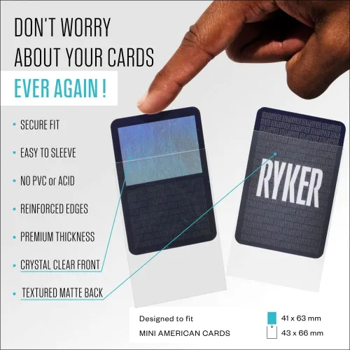 Miniatura 2 de Ryker Fundas protectoras para tarjetas de juego de mesa americanas (100 unidades, transparentes, 1.614 x 2.480 in)