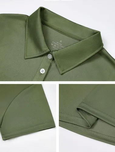 Miniatura 5 de Camiseta polo para mujer, camiseta de golf Dry Fit que absorbe la humedad, manga corta, deportiva, ropa deportiva, cuello con botones, entrenamiento
