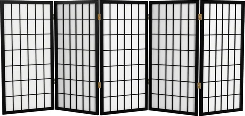 Biombo portátil simple de 3 pies Biombo Shoji para dividir una cuarto, clásico diseño japonés, 4 tamaños y 6 colores, Madera, Negro