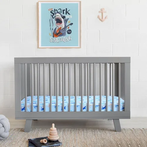 Miniatura 7 de UOMNY Sábana bajera para cuna para niños tiburón, sábana bajera ajustable para cuna estándar y colchones para niños pequeños, sábanas de cuna marina