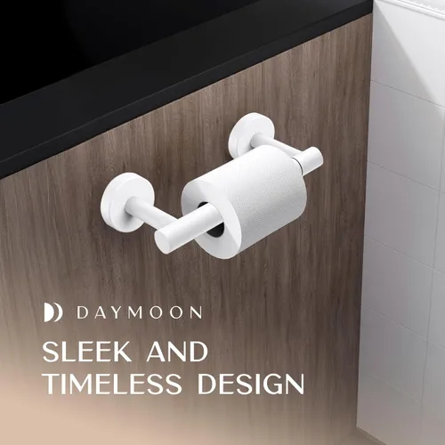 Miniatura 2 de Day Moon™ Soporte de pared para papel higiénico blanco mate, soporte giratorio moderno para rollo de papel higiénico