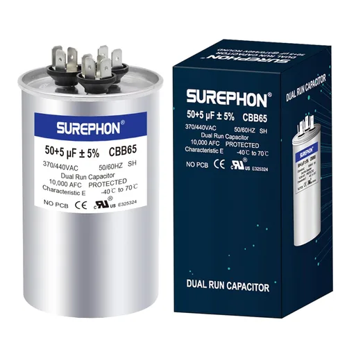Miniatura 28 de Condensador de 5 Mfd 370V/440V Condensador de Funcionamiento y Arranque Ovalado para Motor de CA o Arranque de Ventilador y Bomba de Calor Fría