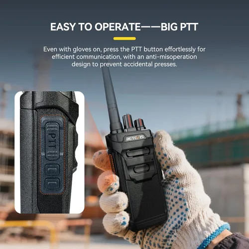 Miniatura 11 de Retevis RT48 Walkie Talkies impermeables con auricular, radio profesional y empresarial de 2 vías, radio bidireccional resistente, cargador de seis