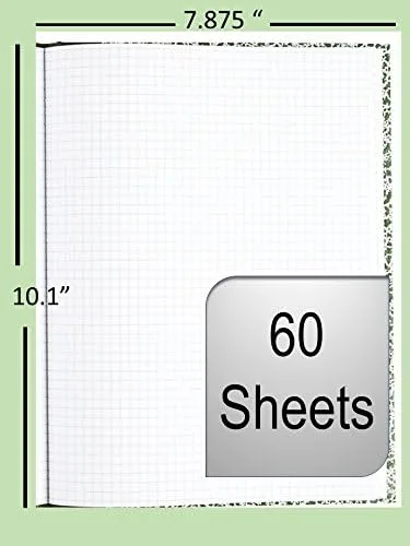 Miniatura 3 de National Composition Lab - Cuaderno con regla cuadrille, cubierta verde, (60) hojas de 10.13 x 7.88