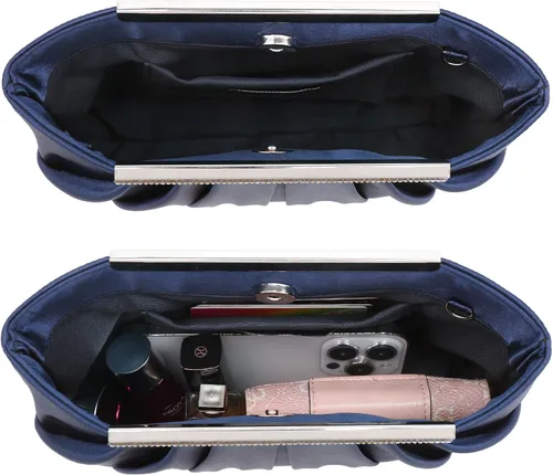 Miniatura 4 de Dasein - Bolsos de mano elegantes con pliegues para mujer, bolsos formales de noche con diamantes de imitación para bodas, fiestas, graduaciones