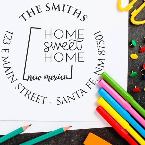 Miniatura 8 de Sello en relieve de dirección personalizado para nuevos propietarios de viviendas, sello redondo de 1-5/8 para dirección de casa, estampado