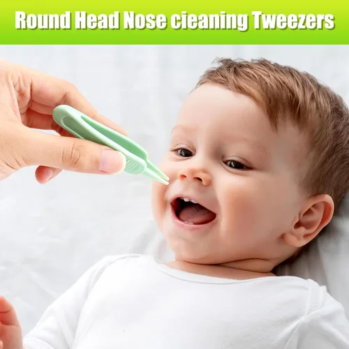 Miniatura 6 de Aspirador nasal para bebé, alivio de la congestión nasal con 25 filtros de higiene, 2 puntas de silicona con pinzas de limpieza nasal, color verde
