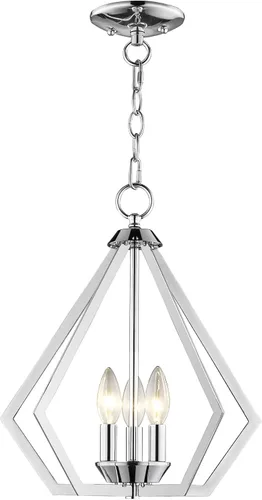 Miniatura 11 de Livex Lighting 40923-01 Lámpara de araña de tres luces de transición/montaje de techo de Prism Collection Acabado, latón antiguo