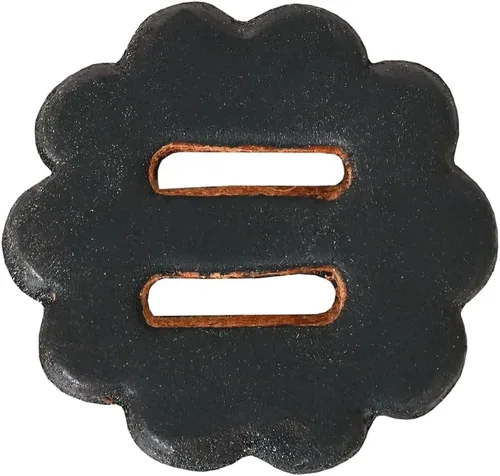HILASON 12 piezas de cuero festoneado ranurado con roseta de color negro 1.5 in