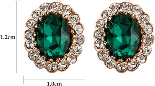 Miniatura 28 de Yoursfs Austria - Aretes de clip de cristal para mujer, chapados en oro de 18 quilates, joyería de moda con halo de circonita cúbica, aretes sin