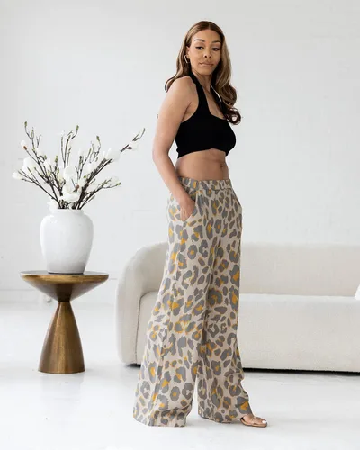 Miniatura 4 de The Drop victoriouslogan - Pantalón con estampado de guepardo crema irlandesa para mujer