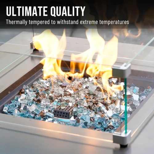 Miniatura 4 de Skyflame Vidrio de fuego mezclado de 10 libras para hoguera, chimenea y paisajismo, 1/2 pulgada azul aguamarina, platino, cobre reflectante