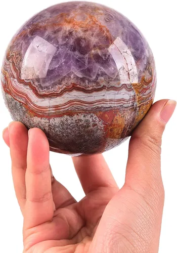 Miniatura 160 de JIC Gem Esfera de cristal de cuarzo Pietersite, bola de cristal decorativa azules y marrones dorados para meditación, decoraciones de mesa