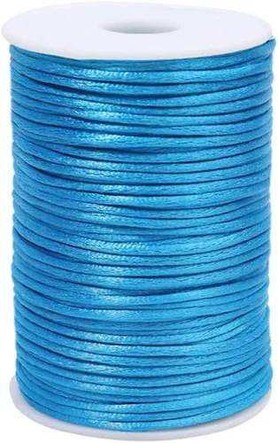 Miniatura 32 de 2.0 mm x 110 yardas de cordón de satén de nailon para abalorios, hilo trenzado para nudos chinos, rattail, macramé, pulseras, collares, fabricación