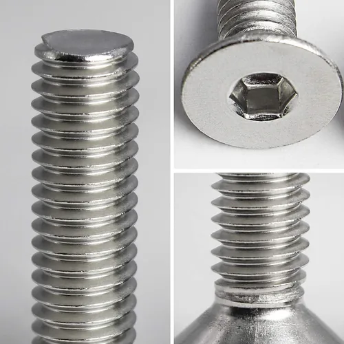 Miniatura 5 de Tornillos hexagonales de cabeza plana M5 x 20/25/30/35/1.575 in, tornillos avellanados, acero inoxidable 304, totalmente roscado, acabado brillante