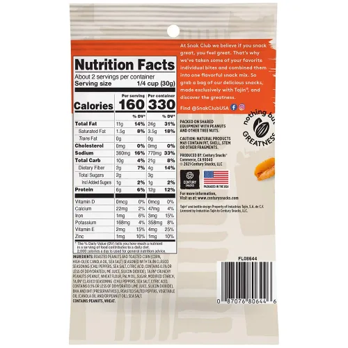 Miniatura 2 de Snak Club Tajin Fiesta Snack Mix, bolsas de 2.25 onzas (paquete de 12)