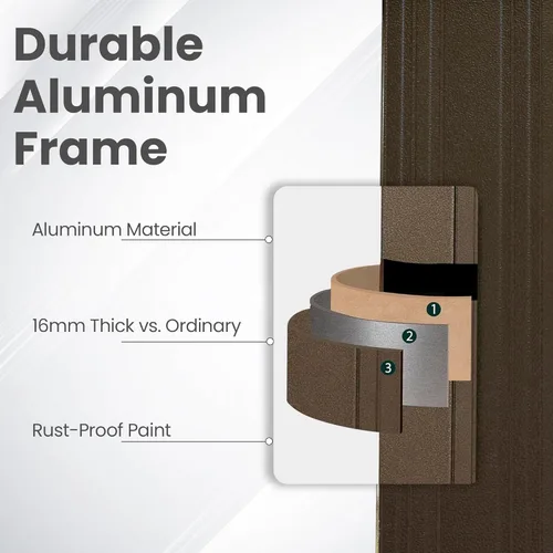 Miniatura 80 de Domi - Solárium de pared montado de 10 x 14 pies, solárium de pared con techo inclinado de policarbonato de aluminio, casa de pantalla de PC