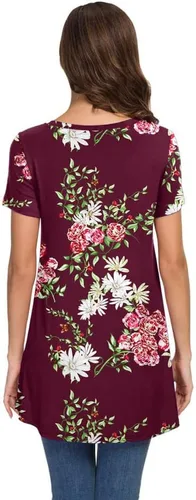 Miniatura 2 de AWULIFFAN Remera de verano tipo túnica sin mangas con cuello en V para mujer