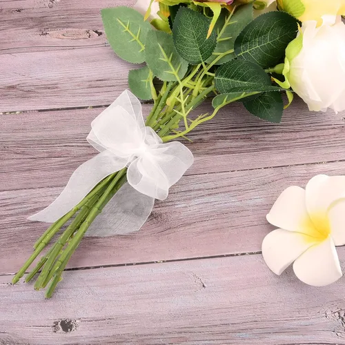 Miniatura 5 de Hapeper Cinta de organza transparente de 1-1/2 pulgadas para envolver regalos, decoración de fiestas, 50 yardas/rollo (blanco)