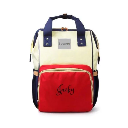 Miniatura 18 de Bolsa de pañales grande personalizada, bolsa de mano, mochila - Monograma personalizado bordado para bebé/bolsa de bebé (negro)