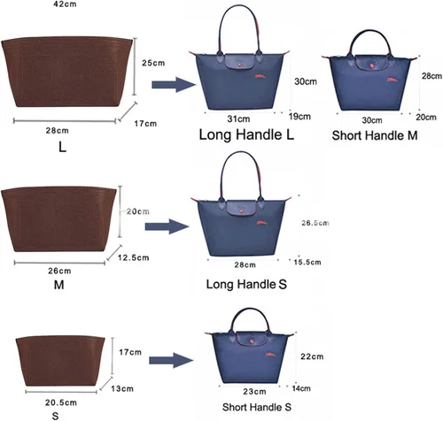 Miniatura 3 de Lckaey organizador tote para bolso longchamp inserto organizador monedero inserto 1028azul marino-S