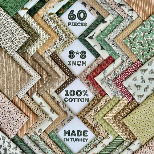 Miniatura 45 de Paquete de tela de algodón de color sólido, 50 cuadrados precortados (8 x 8 x 8 pulgadas), 100% algodón, 120 GSM, fabricado en Türkiye