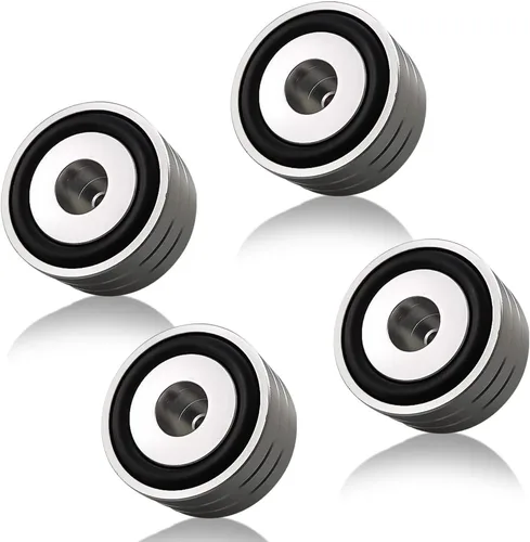 Miniatura 7 de Tertullus 4 juegos de pies de altavoz de aluminio de alta fidelidad de alta fidelidad, picos de base de choque, 1.575 x 0.787 in, almohadilla