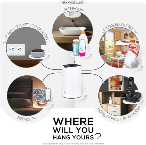 Miniatura 9 de BRAINWAVZ Soporte flotante redondo de 5 pulgadas para cámaras de seguridad, monitores de bebé, altavoces, plantas, juguetes y más, soporte universal