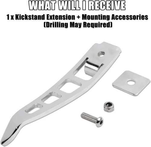 Miniatura 6 de Almohadilla de extensión de aluminio para Dyna 1993-2017, herramienta de asistencia de soporte lateral extensor de pie de cabra