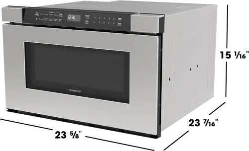 Miniatura 12 de Sharp SMD2420MS - Horno de microondas integrado con cajón de 24 pulgadas, 1.2 pies cúbicos, acero inoxidable, panel de control táctil, tecnología