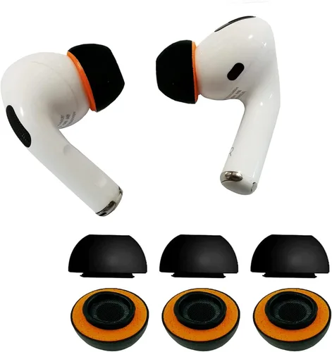 Miniatura 15 de KASOTT Almohadillas híbridas de espuma viscoelástica y silicona mejoradas para AirPods Pro de 1ª y 2ª generación, ultra cómodas, orejas Negro