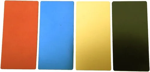 Aluminio anodizado grabado láser placa de metal grabado láminas de grabado 100X50mm esquina redonda con adhesivo (1 color 1 unidad, blanco, 4 piezas)