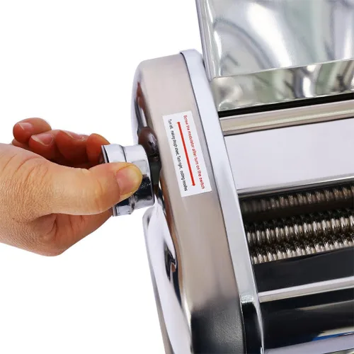 Miniatura 7 de Máquina eléctrica para hacer pasta, rodillo de fideos de acero inoxidable con motor integrado de 60 W, 8 ajustes de grosor, cortador de fideos