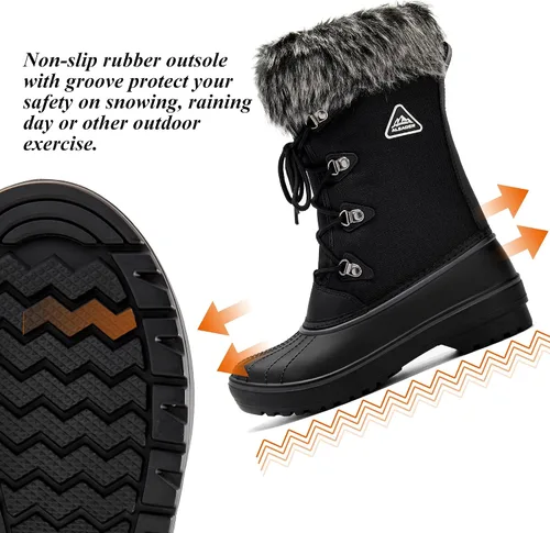 Miniatura 5 de ALEADER - Botas de nieve de invierno con forro de piel sintética para mujer