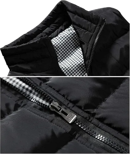 Miniatura 3 de Feiairuike Abrigos de chaleco acolchados para exteriores con cuello alto para hombre
