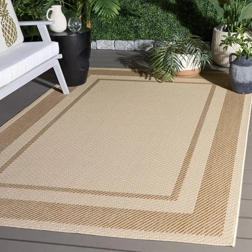 Miniatura 23 de SAFAVIEH Alfombra lavable al aire libre Courtyard Collection - 2'3" x 5', beige y negro, no desprende pelusa y fácil de limpiar, ideal para patio