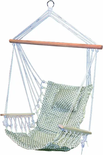 Silla hamaca colgante con cuerda columpio, 12 patrones, tela cómoda y transpirable de calidad, para interiores y exteriores, patrón de espiga gris