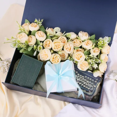 Miniatura 5 de Aimyoo Caja de regalo plegable azul marino con tapas de cierre magnético 13.8x9x4.3 pulgadas, cajas grandes para propuesta de dama de honor y Azul