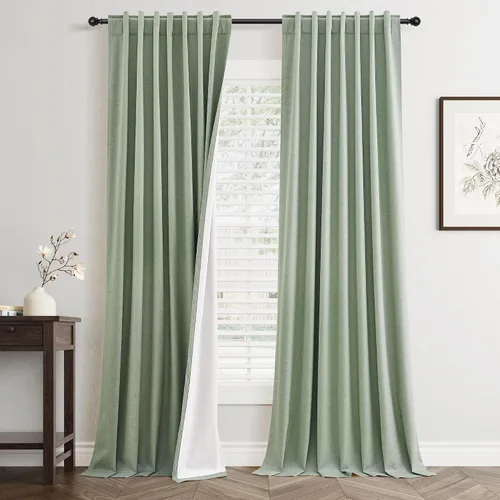 Miniatura 13 de Cortinas Opacas de Lino Beige Blanco de 84 Pulgadas de Largo, Juego de 2 Paneles para Sala de Estar y Dormitorio, Térmicas con Reducción de Ruido