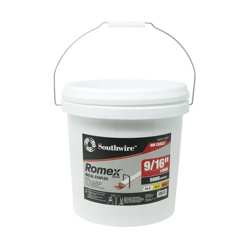 Miniatura 9 de Southwire SMS12-5000BKT Grapas de metal Romex™ de 1/2 pulgada, cubo de 5000 piezas