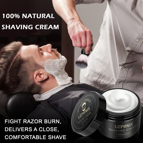 Miniatura 3 de Kit de afeitado para hombres, el kit esencial incluye crema de afeitar de sándalo, loción para después del afeitado para hombres y aceite para antes