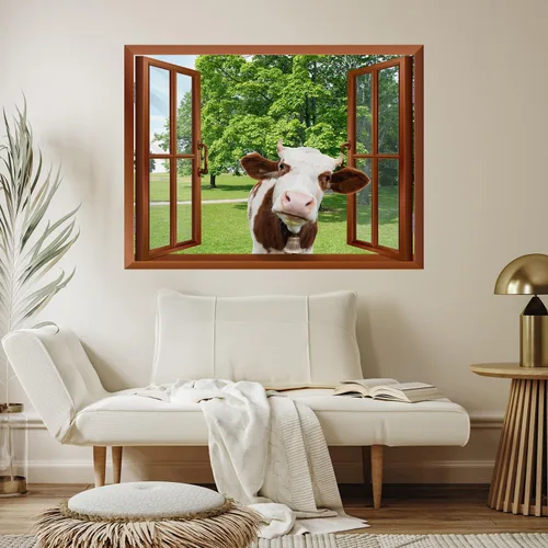 Miniatura 18 de Wall26 - Adhesivo para pared / Mural para pared, extraíble, diseño de río en un pueblo tranquilo, decoración para pared, vista creativa de ventana