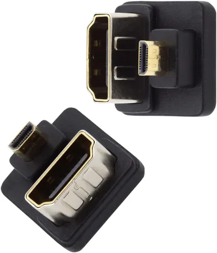 xiwai 2 unids/lote Micro HDMI 1.4 macho tipo D a HDMI hembra arriba y abajo puerto ahorrador de 360 grados opuesto en forma de U en ángulo trasero