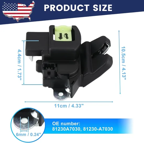 Actuador de cerradura de puerta de maletero trasero compatible con Kia Forte 2013-2018 Hyundai Accent 2018-2023 Reemplazar el pestillo de puerta