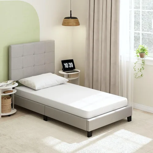 Furinno Tidur - Colchón de espuma viscoelástica de gel refrescante, 5 pulgadas, individual, color blanco