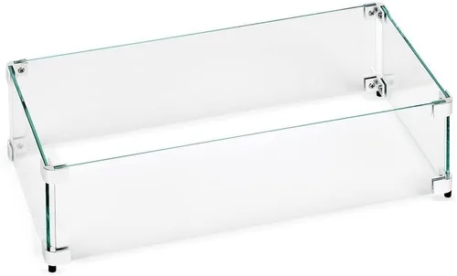 American Fireglass Protector de llama de vidrio templado para sartenes rectangulares de 18 x 6 pulgadas | Protector contra viento para exteriores